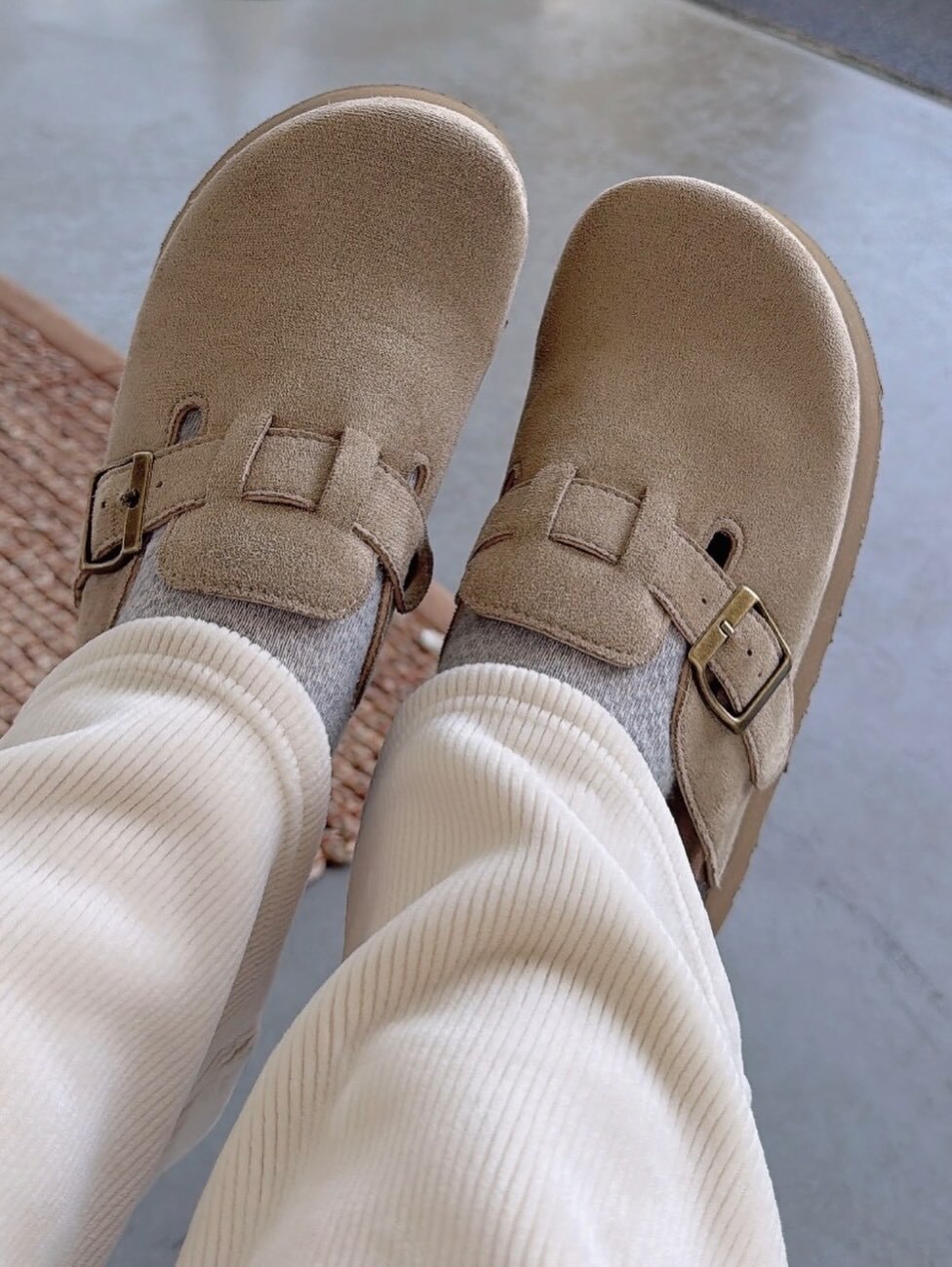 <一雙免運> SHOOPEN 厚底絨面勃肯鞋