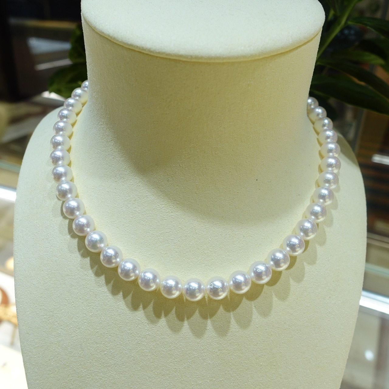 稀有尺寸9-9.5mm 極光Rose日本Akoya珍珠串鏈 (配真科研證書)