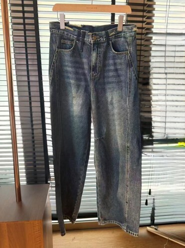 A58 GC508052 復古洗水藍色牛仔長褲