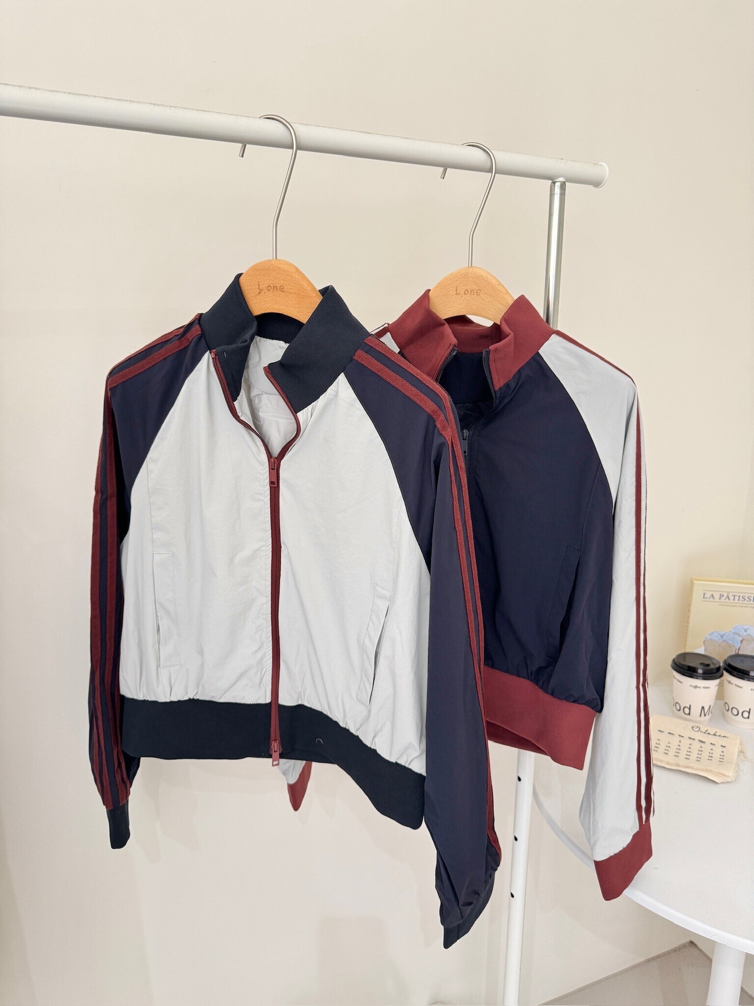 側織帶撞色外套