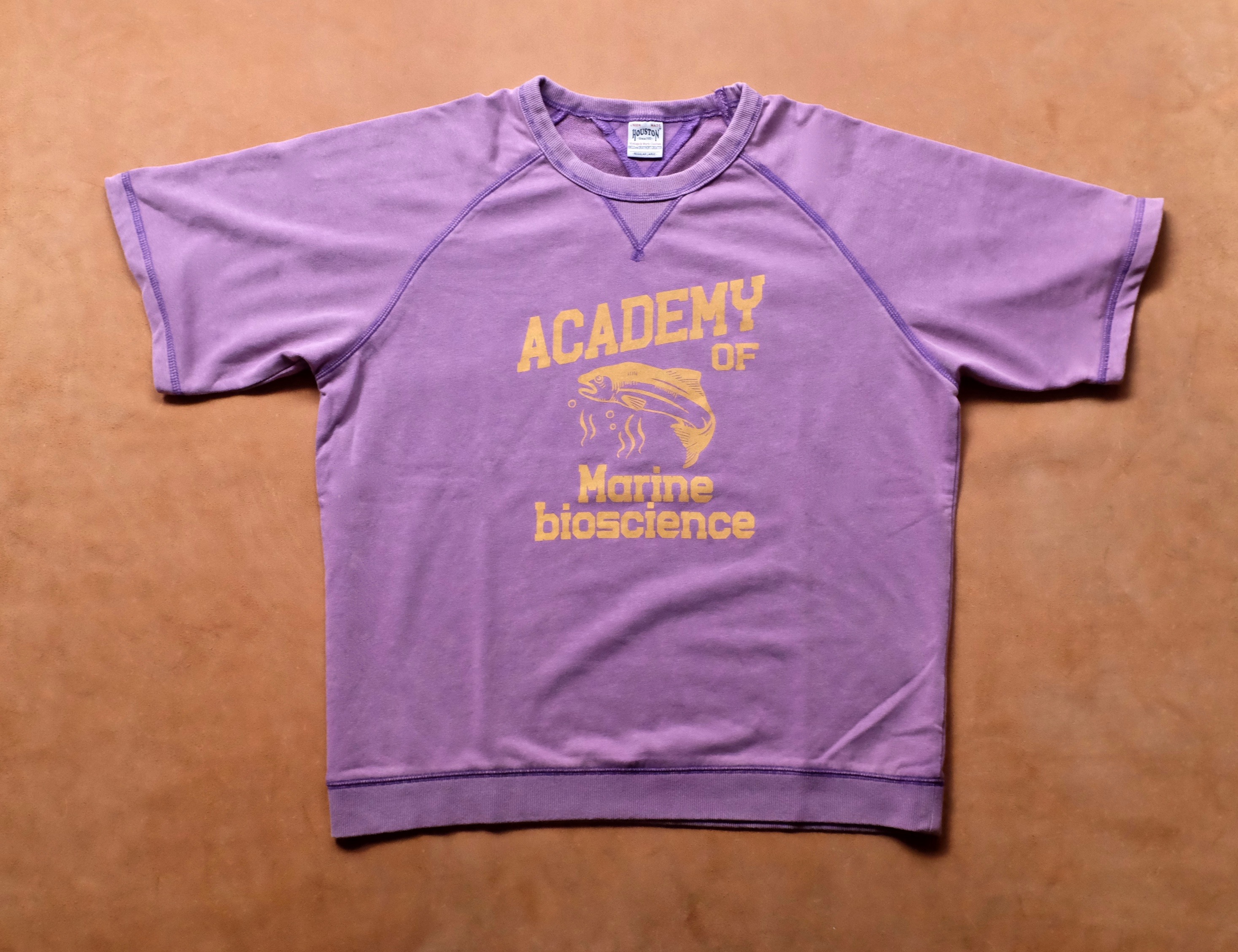 HOUSTON POWDER WASH S/S 短袖型輕薄 SWEAT(ACADEMY) / PURPLE