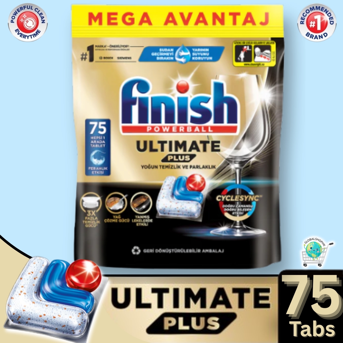 Finish - Ultimate Plus 極淨洗碗凝珠 75 粒 - 洗碗機專用