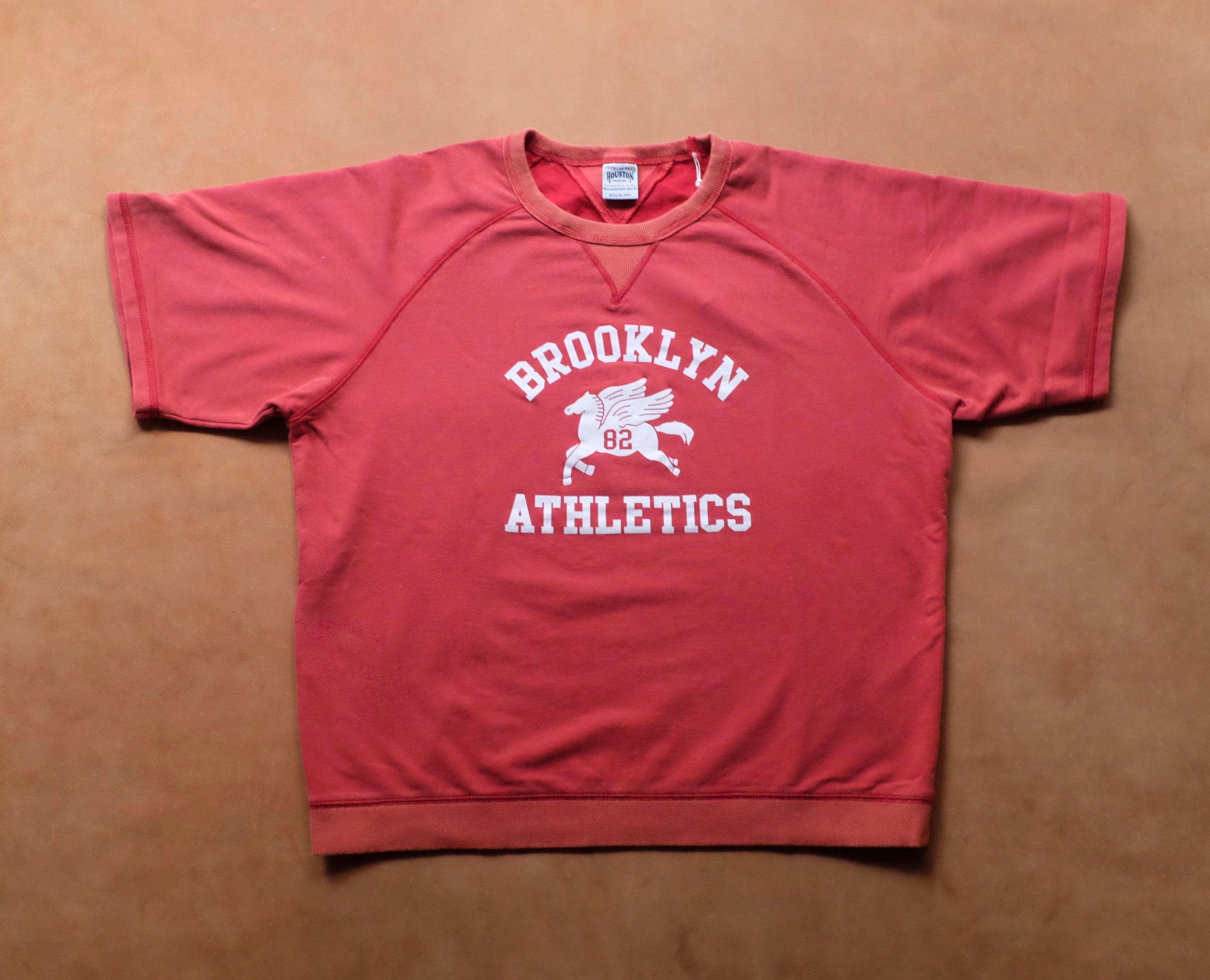 HOUSTON POWDER WASH S/S 短袖型輕薄 SWEAT(BROOKLYN) / Red
