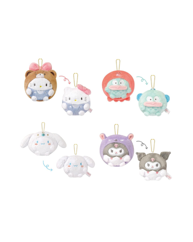 變裝毛公仔掛飾 (玉桂狗+Milk / 水怪+Sayuri / Kuromi+巴庫 /Hello Kitty+Tiny Chum)