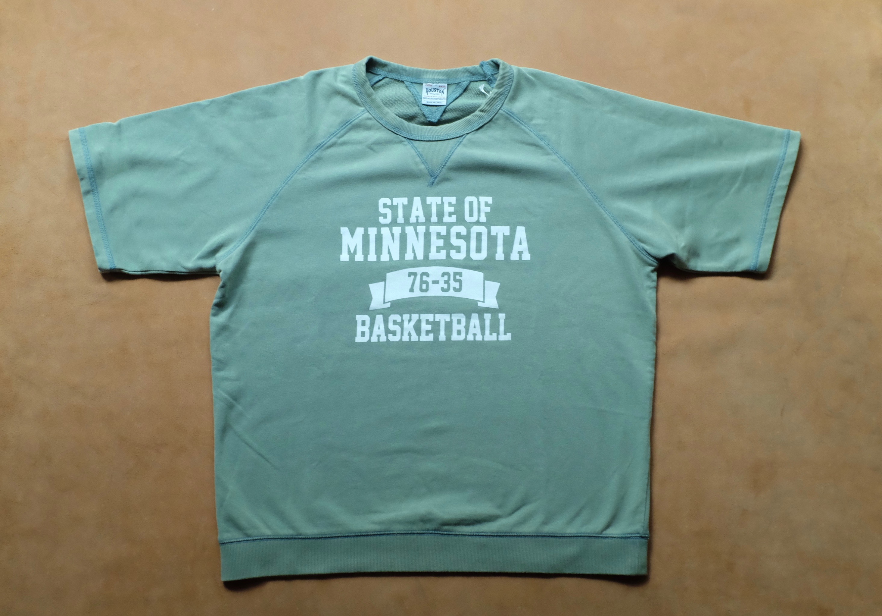 HOUSTON  POWDER WASH S/S  短袖型輕薄 SWEAT(MINNESOTA) / Green