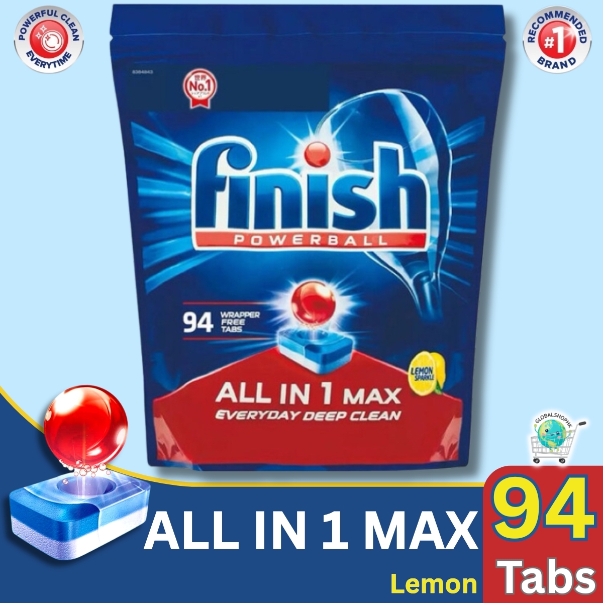 Finish All in One Max 量子洗碗凝珠94 粒裝 (檸檬味)