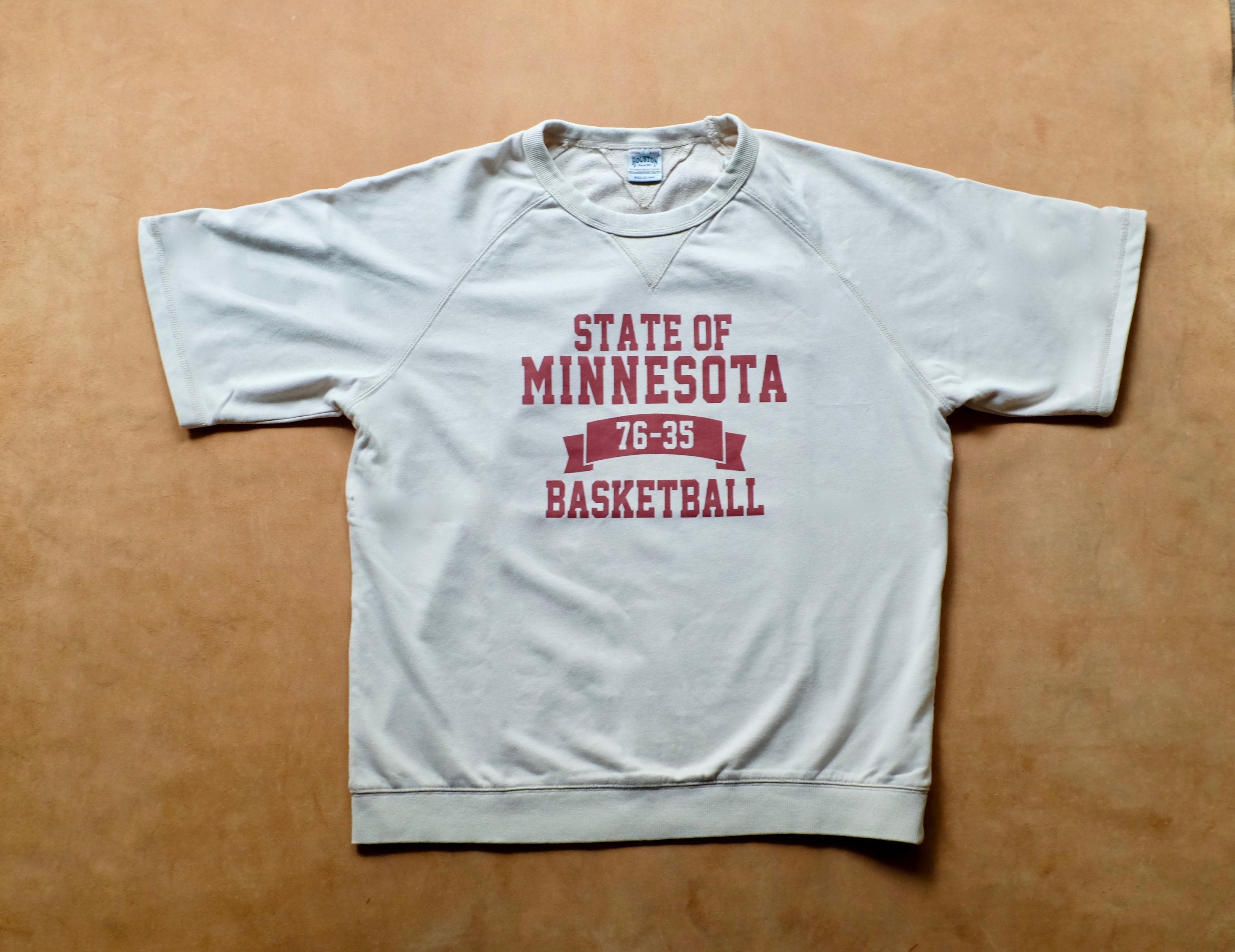 HOUSTON  POWDER WASH S/S 短袖型輕薄 SWEAT(MINNESOTA) / OFF WHITE