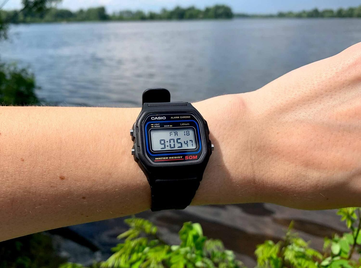 Casio W-59-1V 50mn 防水 復古跳字錶