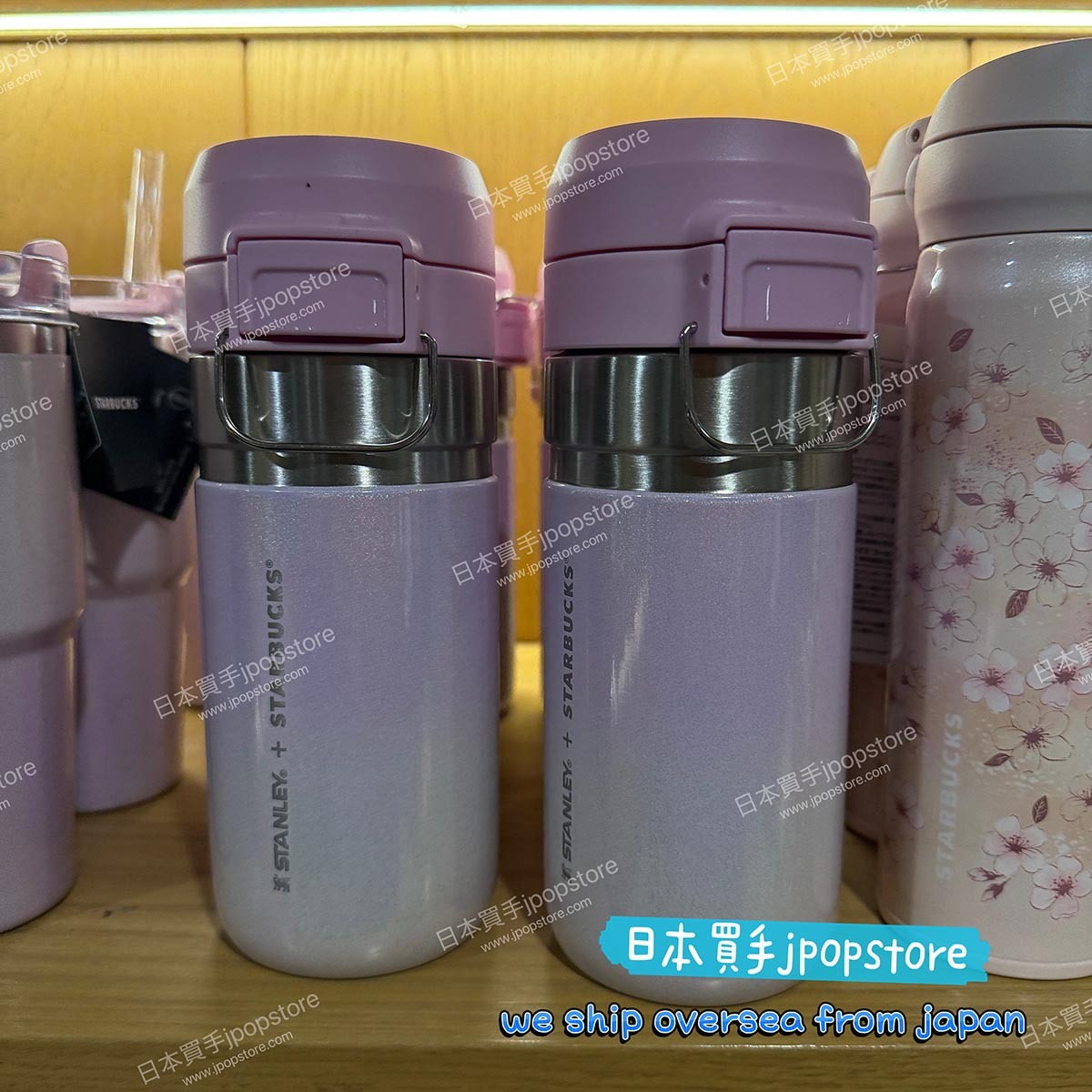 SAKURA 2026 × STANLEY 一鍵式不鏽鋼保溫瓶 473ml（Shiny Pink Gradation）