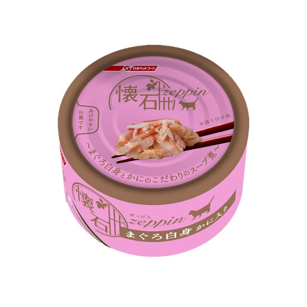 懷石絕品 貓罐頭 - 白肉吞拿魚+蟹柳棒 80g (粉) (任選6罐$78)