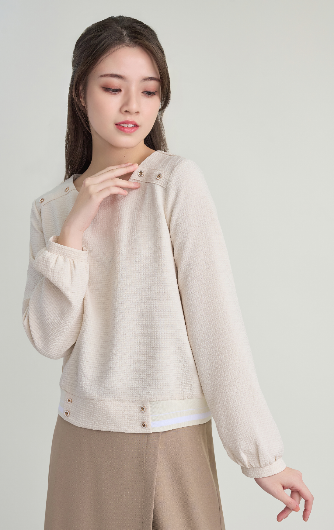 圓領小燈籠袖上衣 SH0401