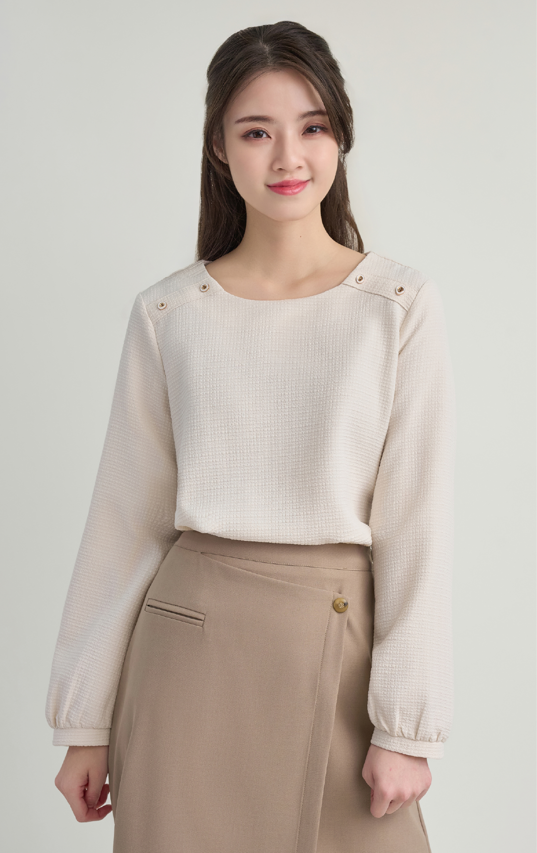 圓領小燈籠袖上衣 SH0401