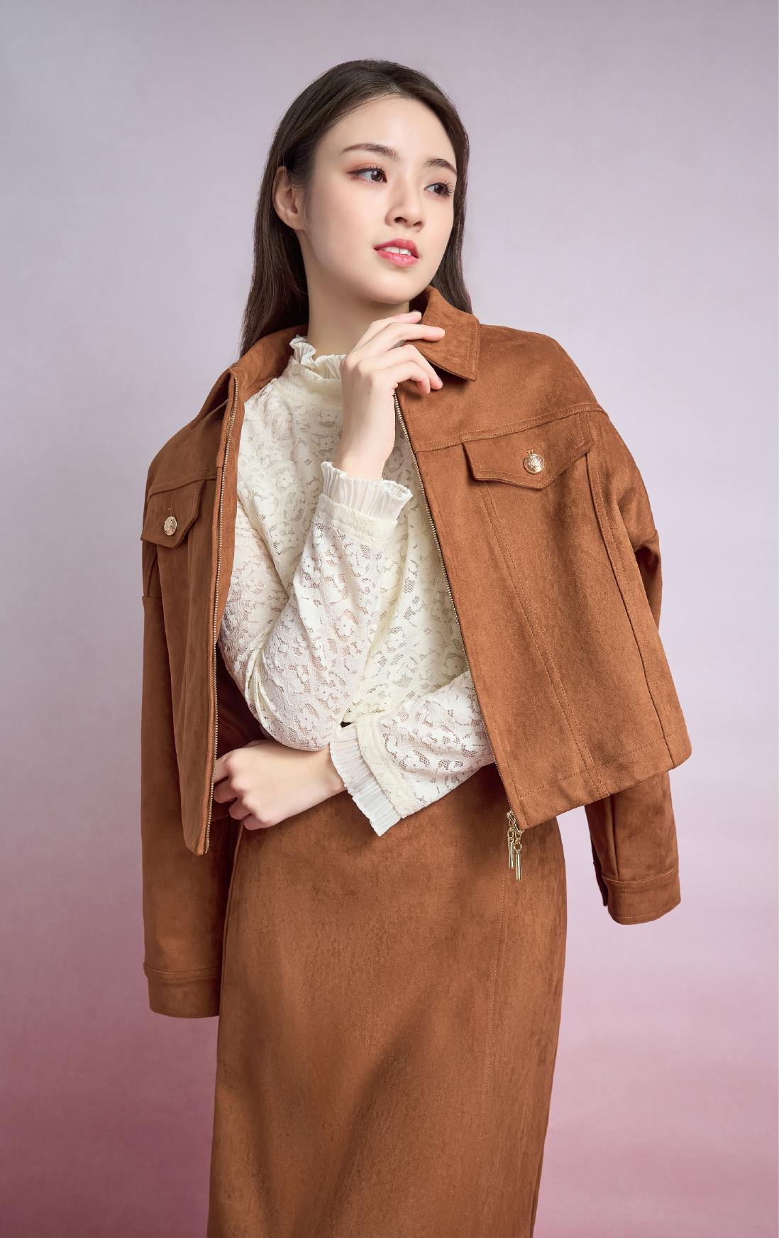 麂皮拉鍊外套 JK0939