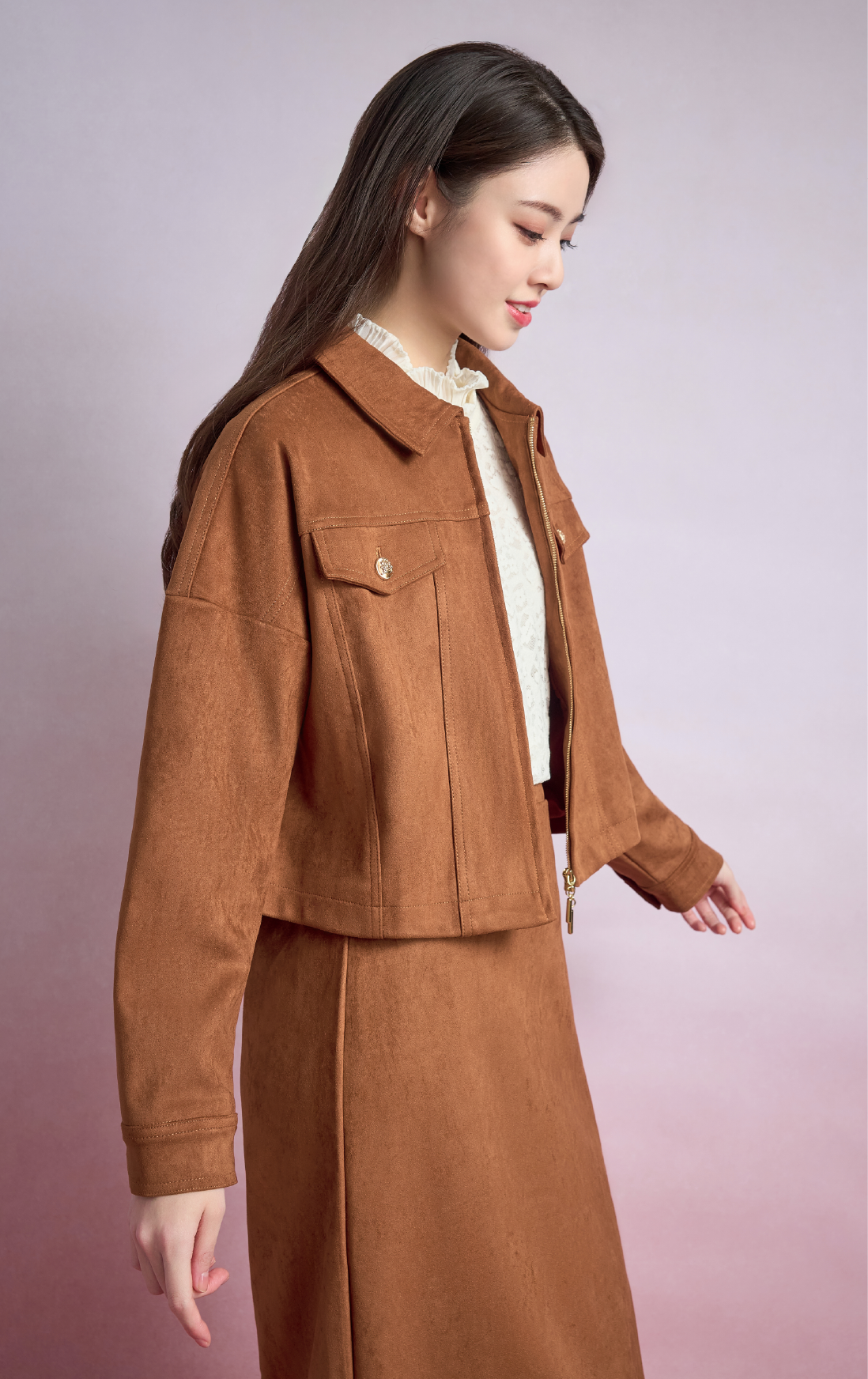 麂皮拉鍊外套 JK0939