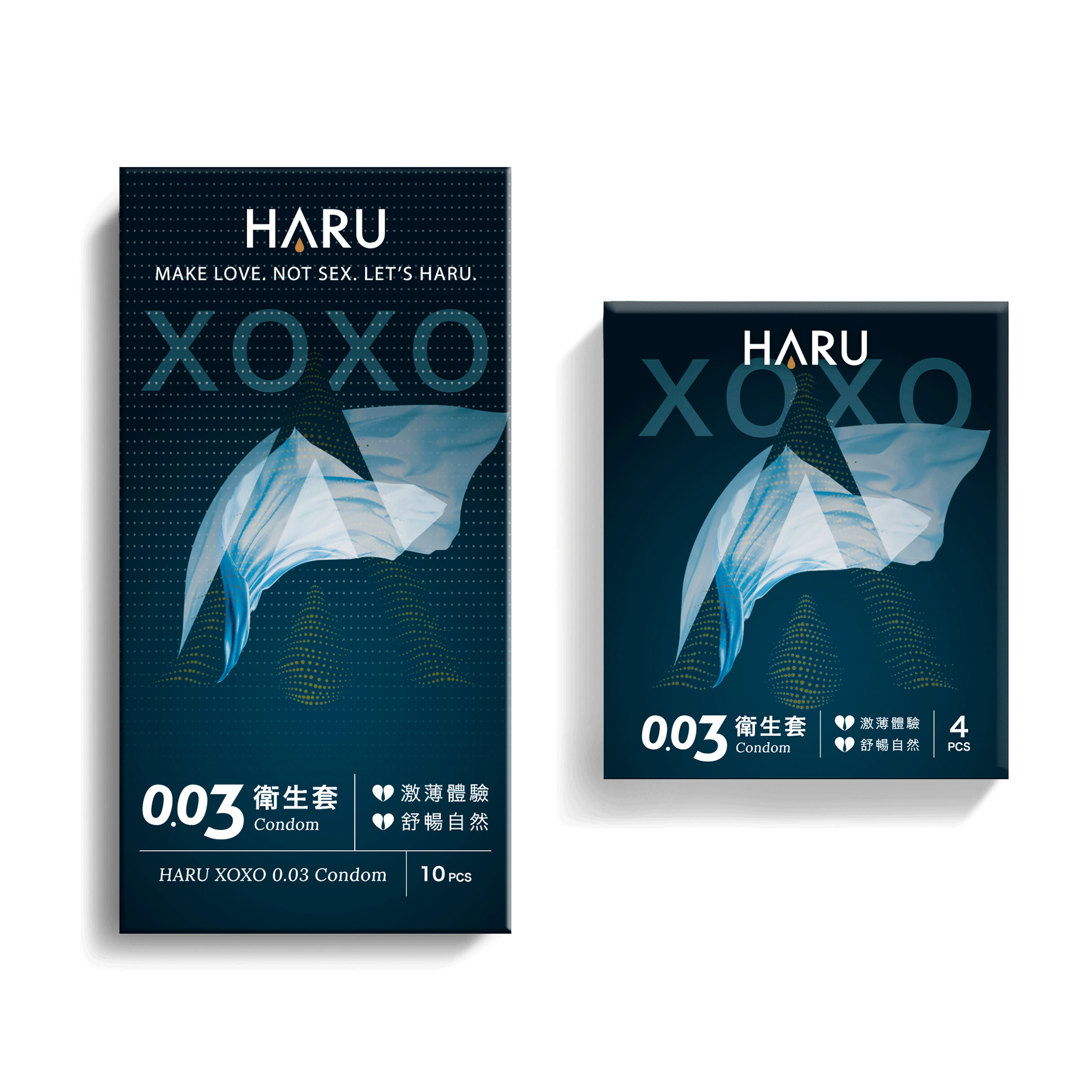 HARU XOXO 0.03 舒暢激薄款安全套 ( 4片裝 / 10片裝 )