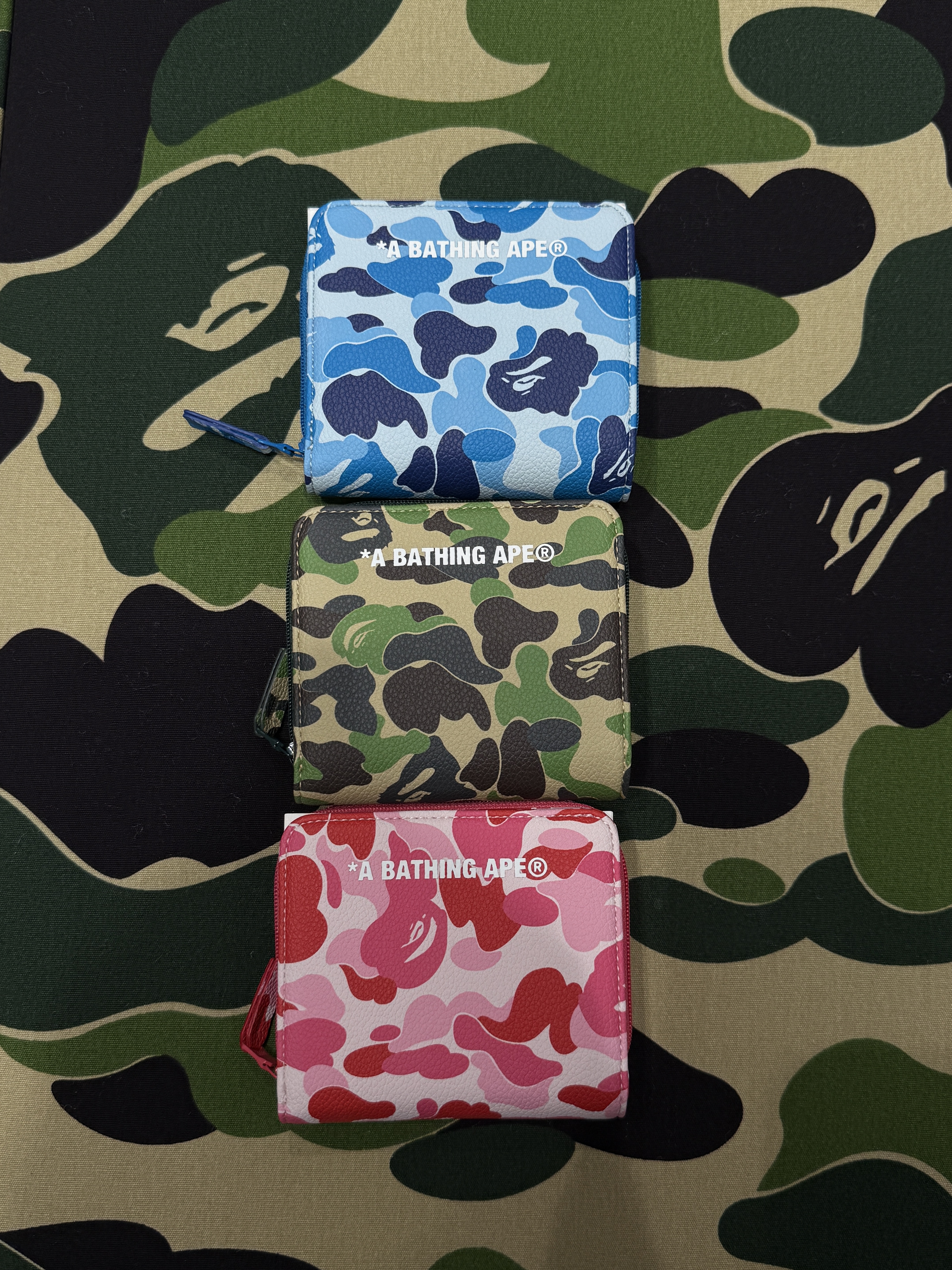 Bape Mini Wallet 迷彩皮夾 零錢包 1M30190001