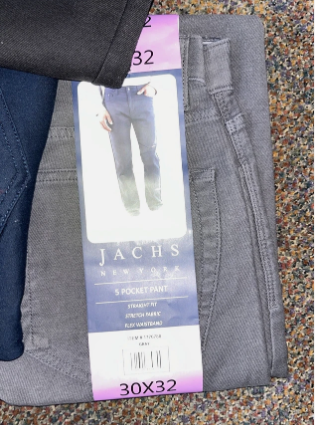 [S] JACHS NEW YORK GRAY STRAIGHT FIT FLEX WAISTBAND 5-POCKET PANTS, 1776788-GRAY (SZZ1101)