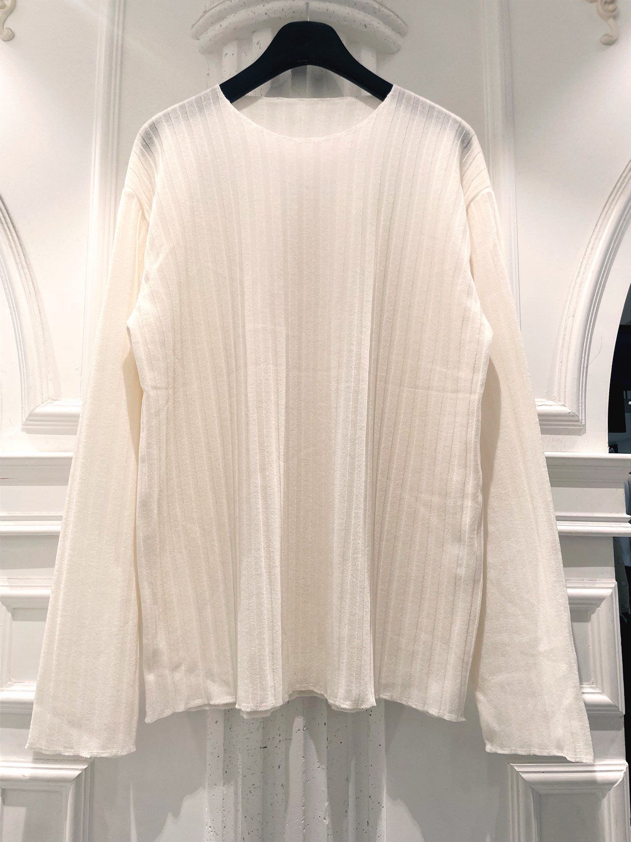 淨色暗直紋長袖衫 alife-068T