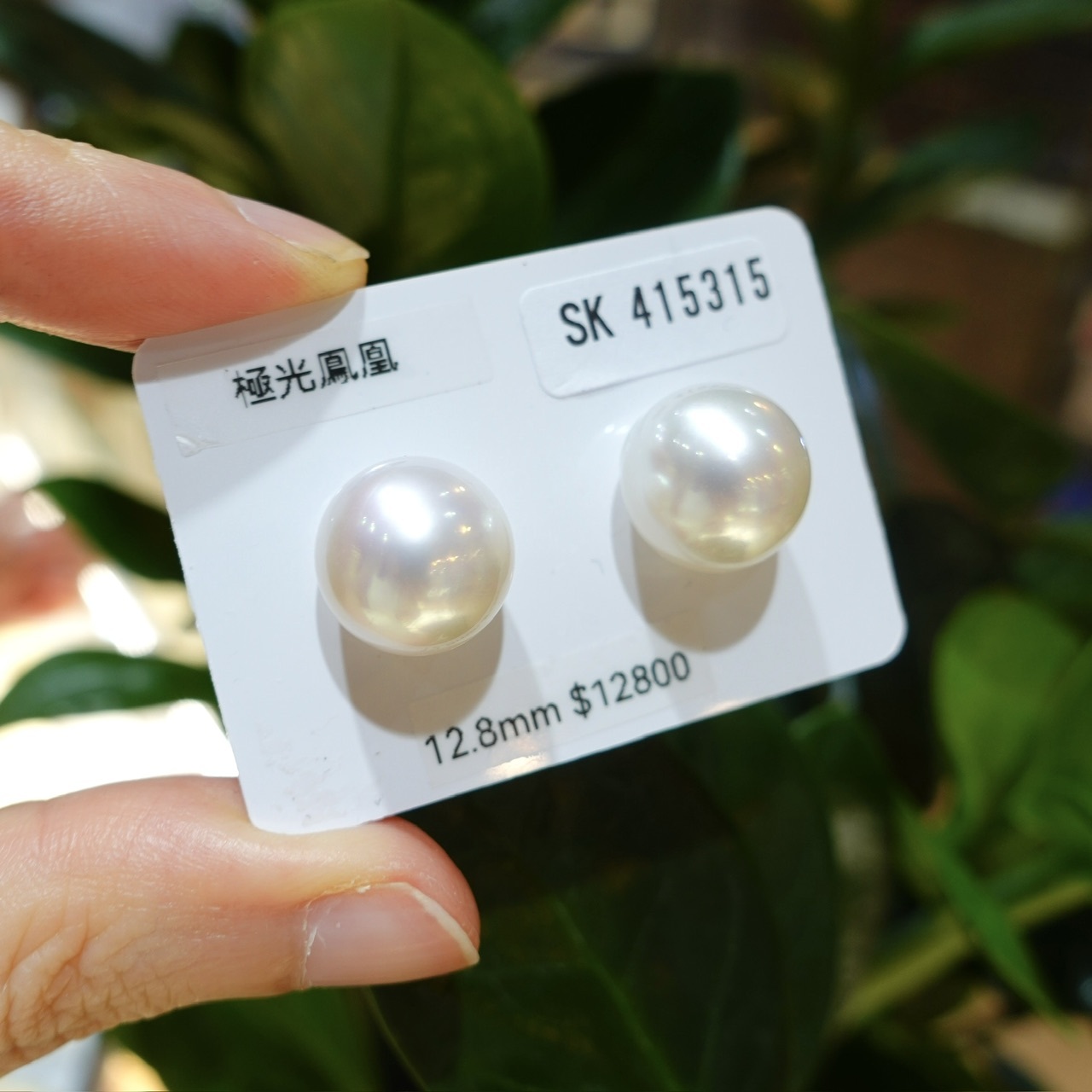 澳白珍珠 - 極光鳳凰耳釘 (配真科研證書)