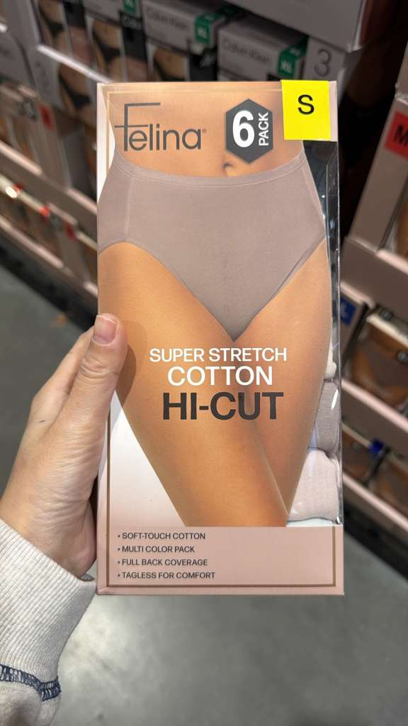 VV065 美國COSTCO FELINA 女士高腰三角底褲6條裝
