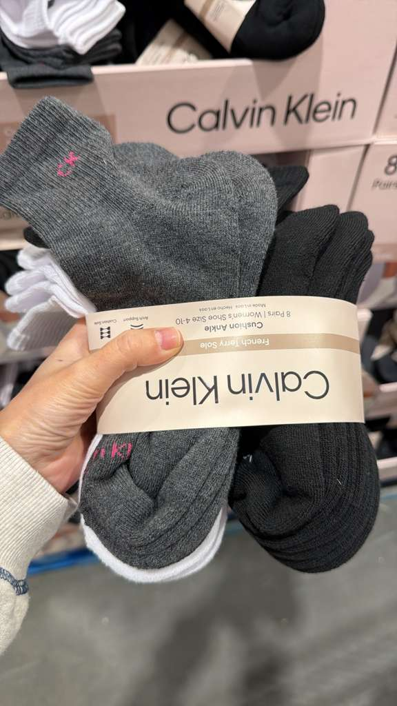 VV067 美國COSTCO Calvin Klein 淨色短襪8對裝 SIZE 4-10