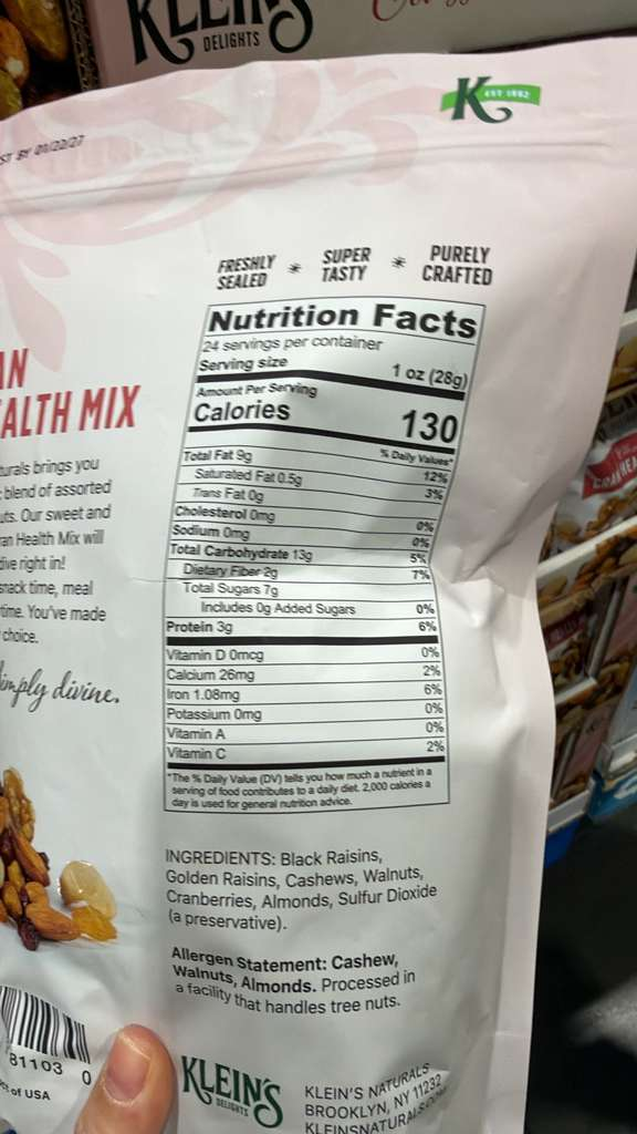 VV074 美國COSTCO KLEIN'S 經典堅果24OZ EXP:2027.01.27