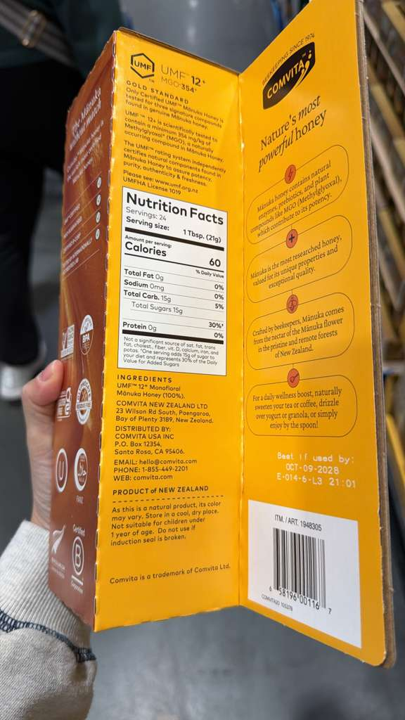 VV076 美國COSTCO Comvita 蜜盧卡蜂蜜500G exp:2028.10