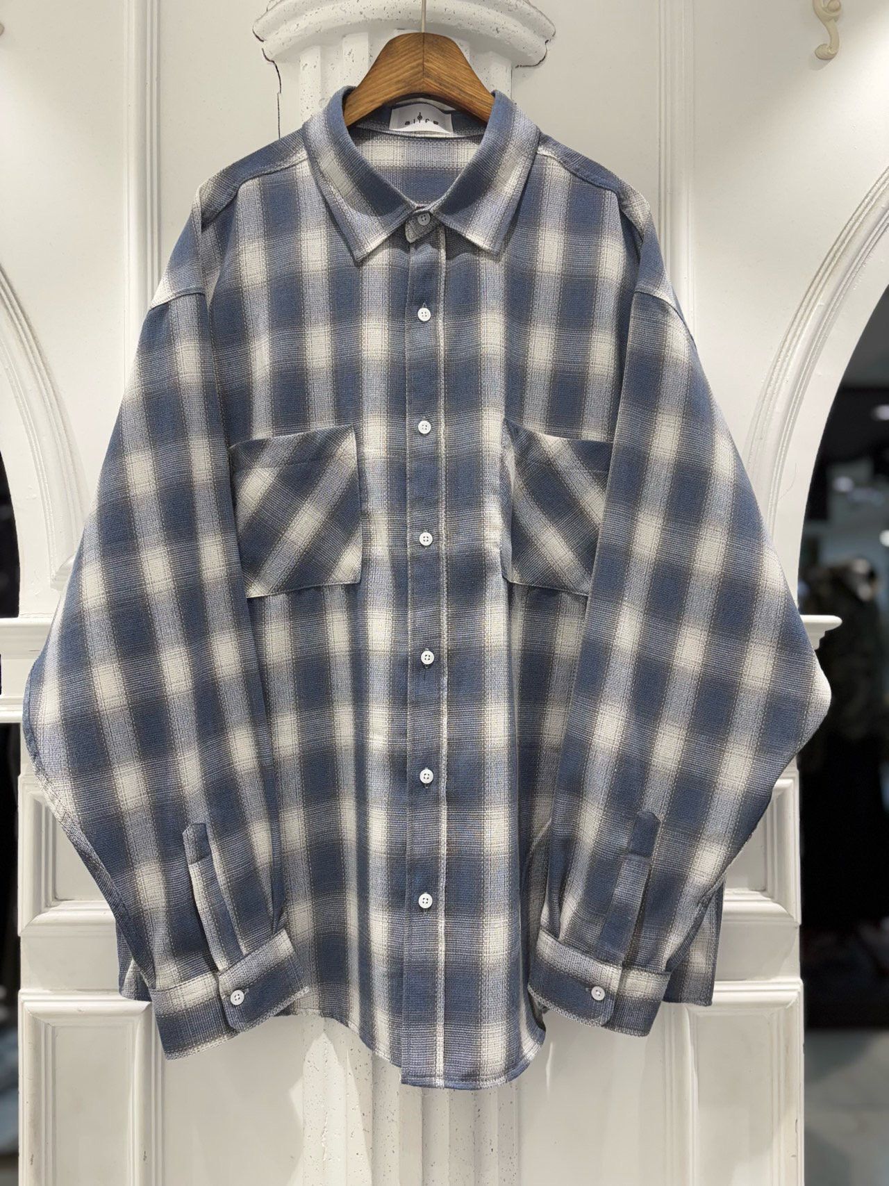 格仔長袖恤衫 alife-077S