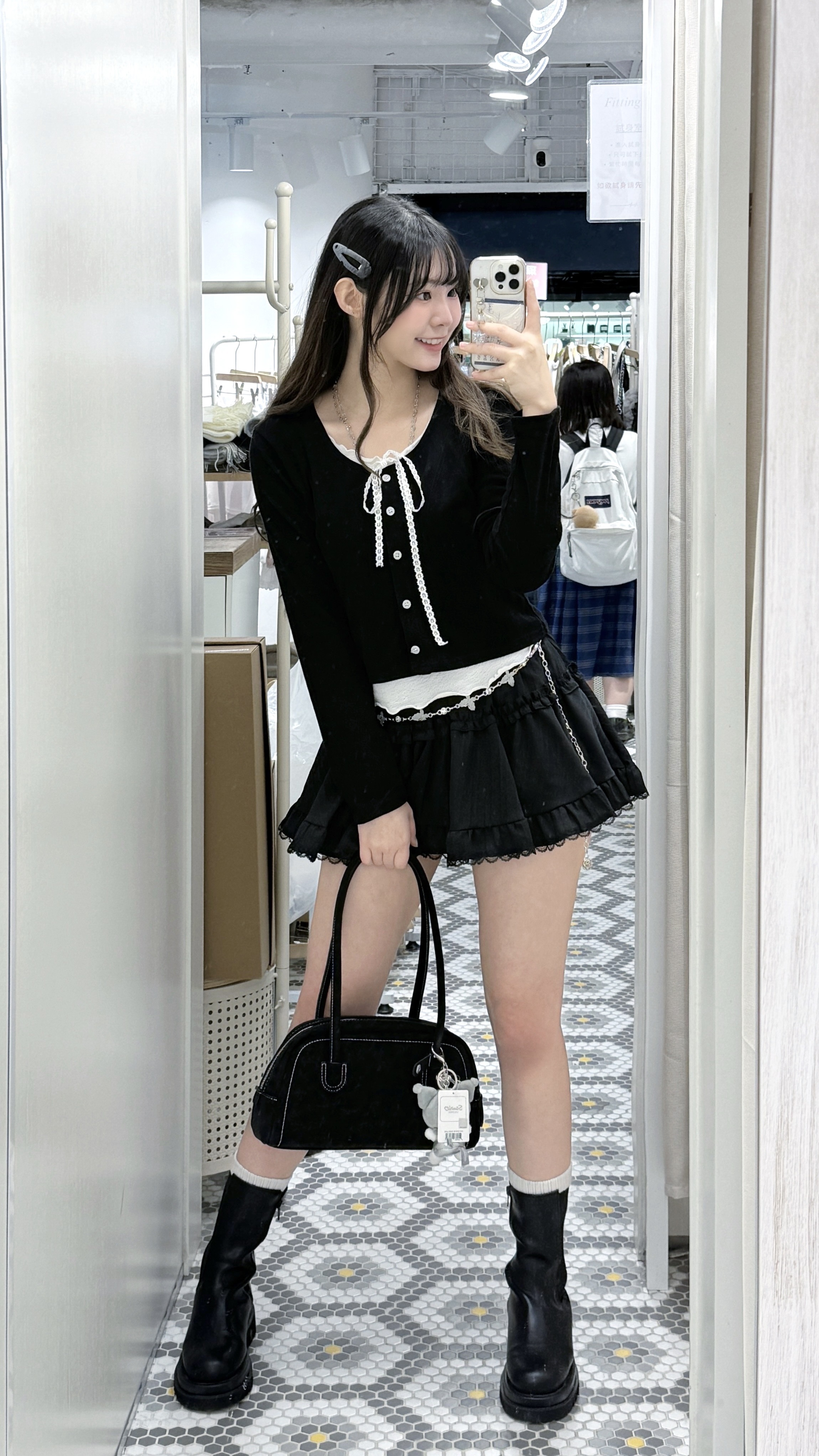 T1259｜韓感滿滿！蕾絲綁帶蝴蝶結假兩件上衣 🎀˚˖𓍢ִ໋❀