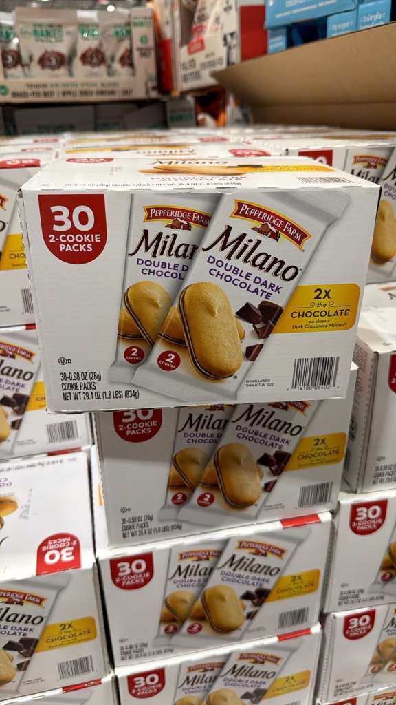VV085 美國COSTCO PEPPERRODGE FARMS MILANO 雙皇黑朱古力脆餅28GX30包 EXP:2026.08