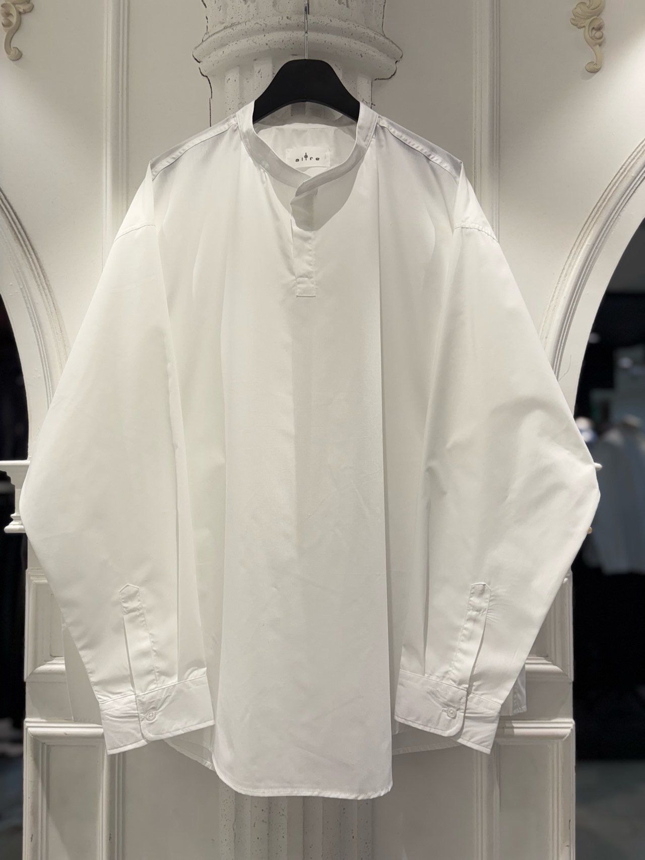 淨色企領半開胸長袖恤衫 alife-078T