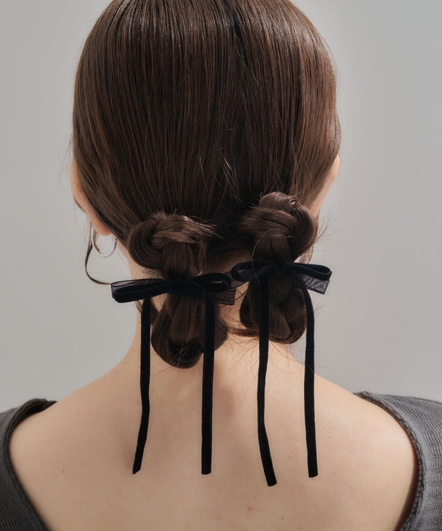 絲絨蝴蝶結髮插