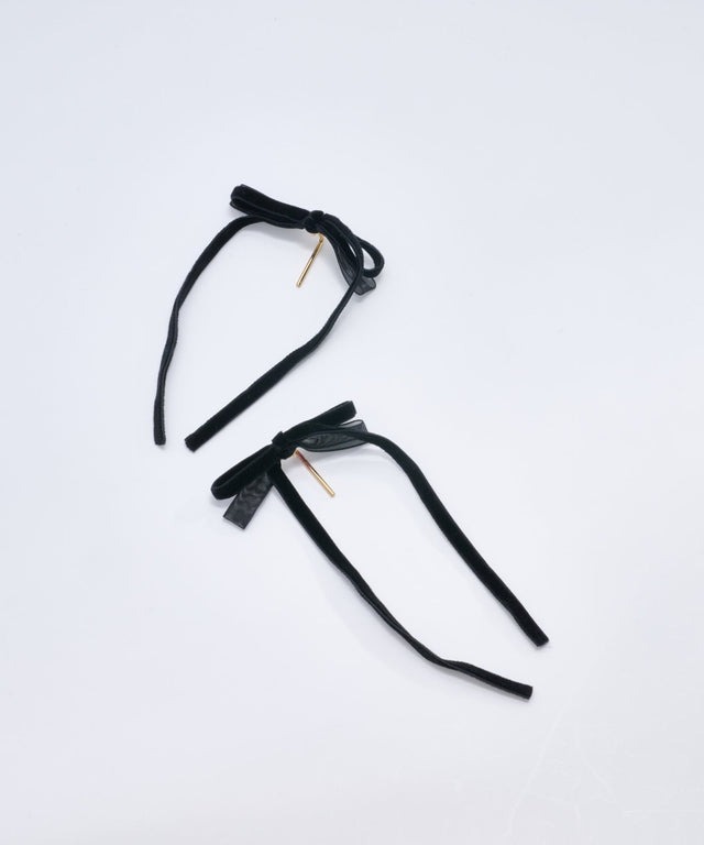 絲絨蝴蝶結髮插