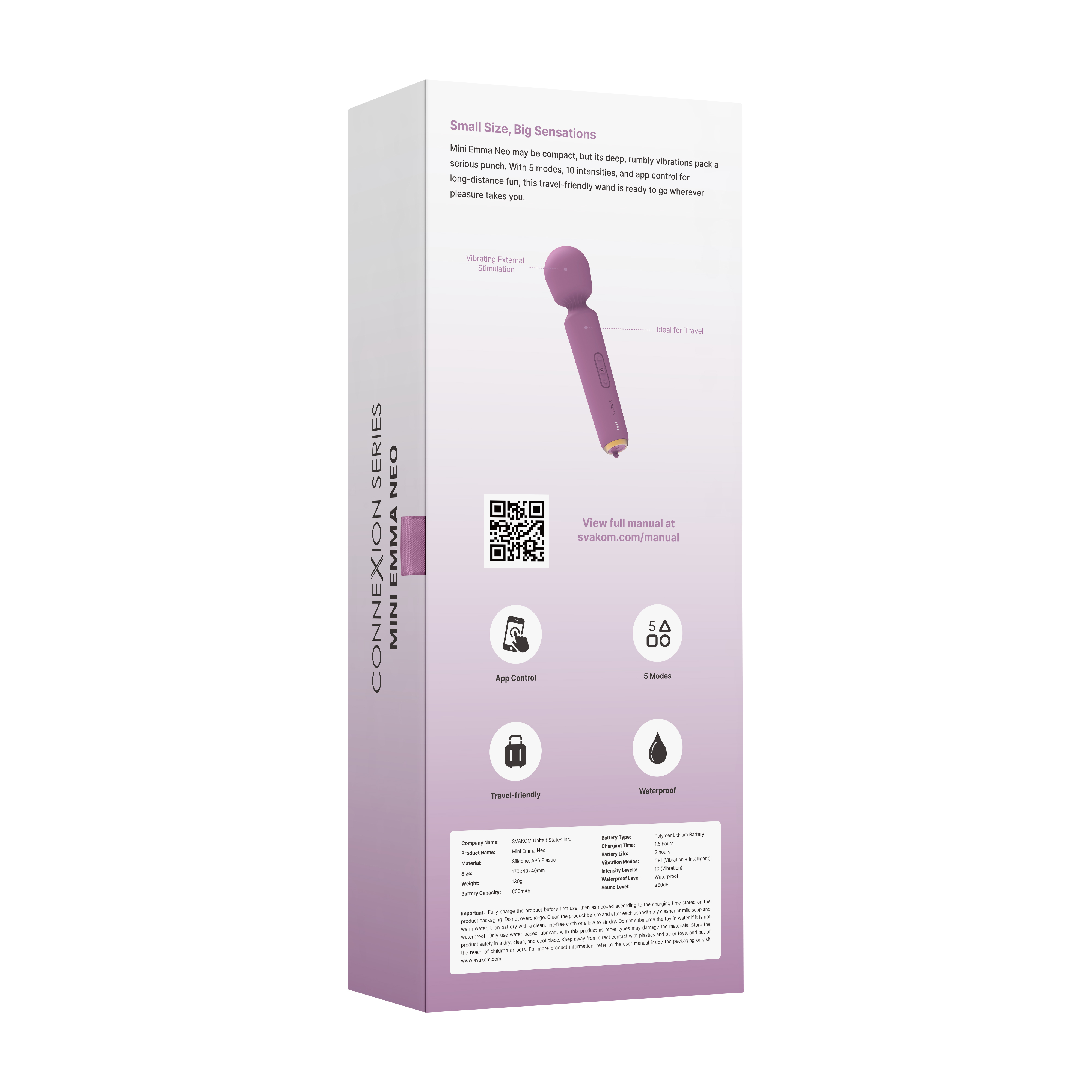 SVAKOM - Mini Emma Neo 智能遠程 交互AV按摩棒 玫瑰粉