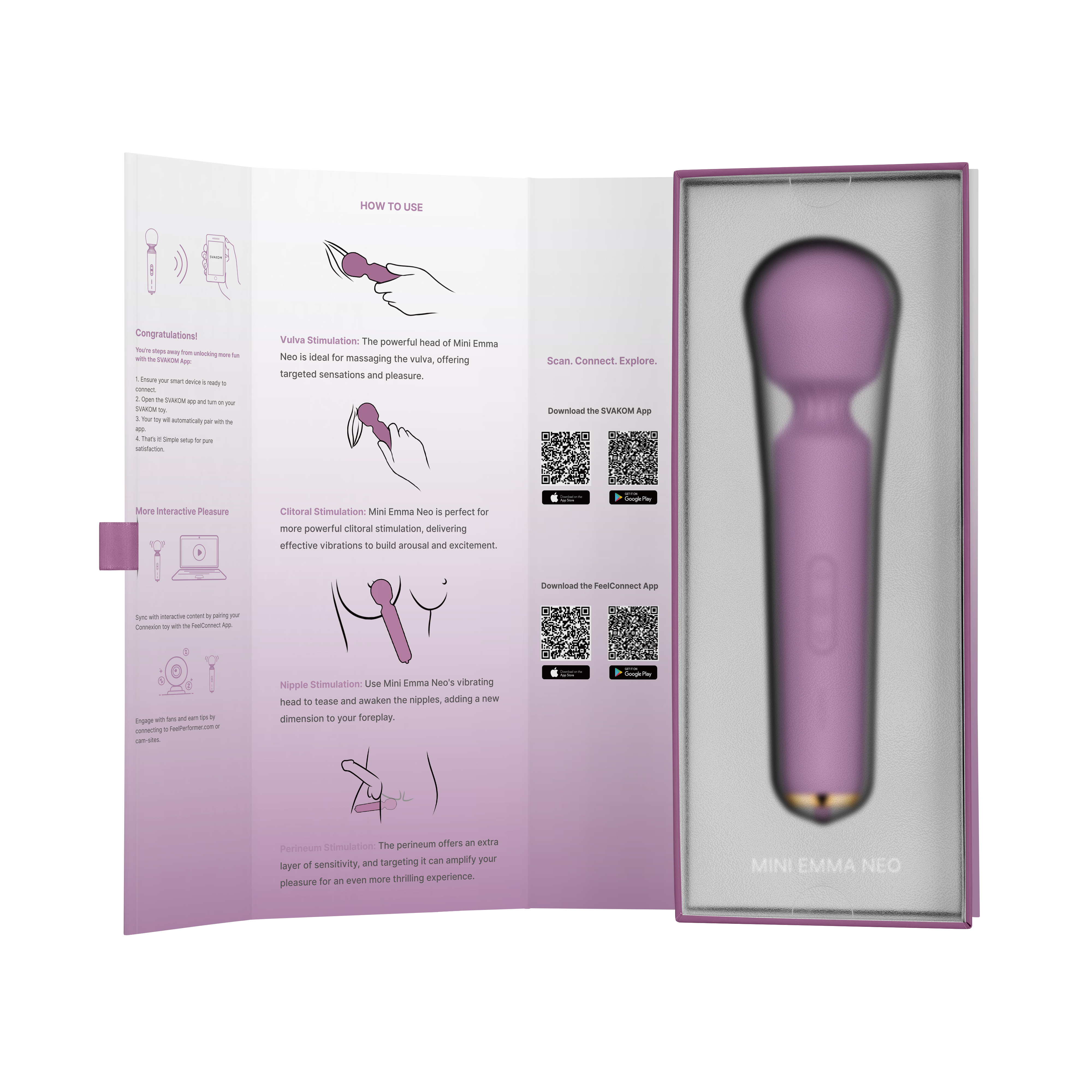 SVAKOM - Mini Emma Neo 智能遠程 交互AV按摩棒 玫瑰粉