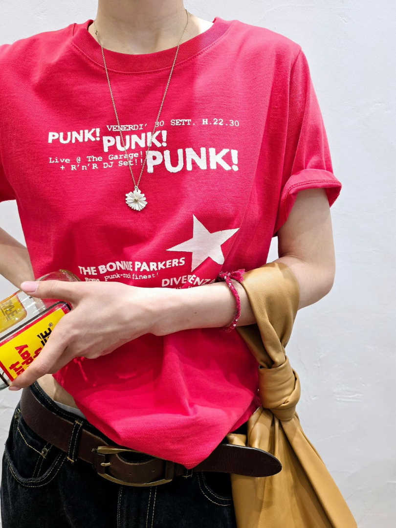 今天想穿帥一點|韓系個性PUNK印花棉T★率性字母星星短袖上衣