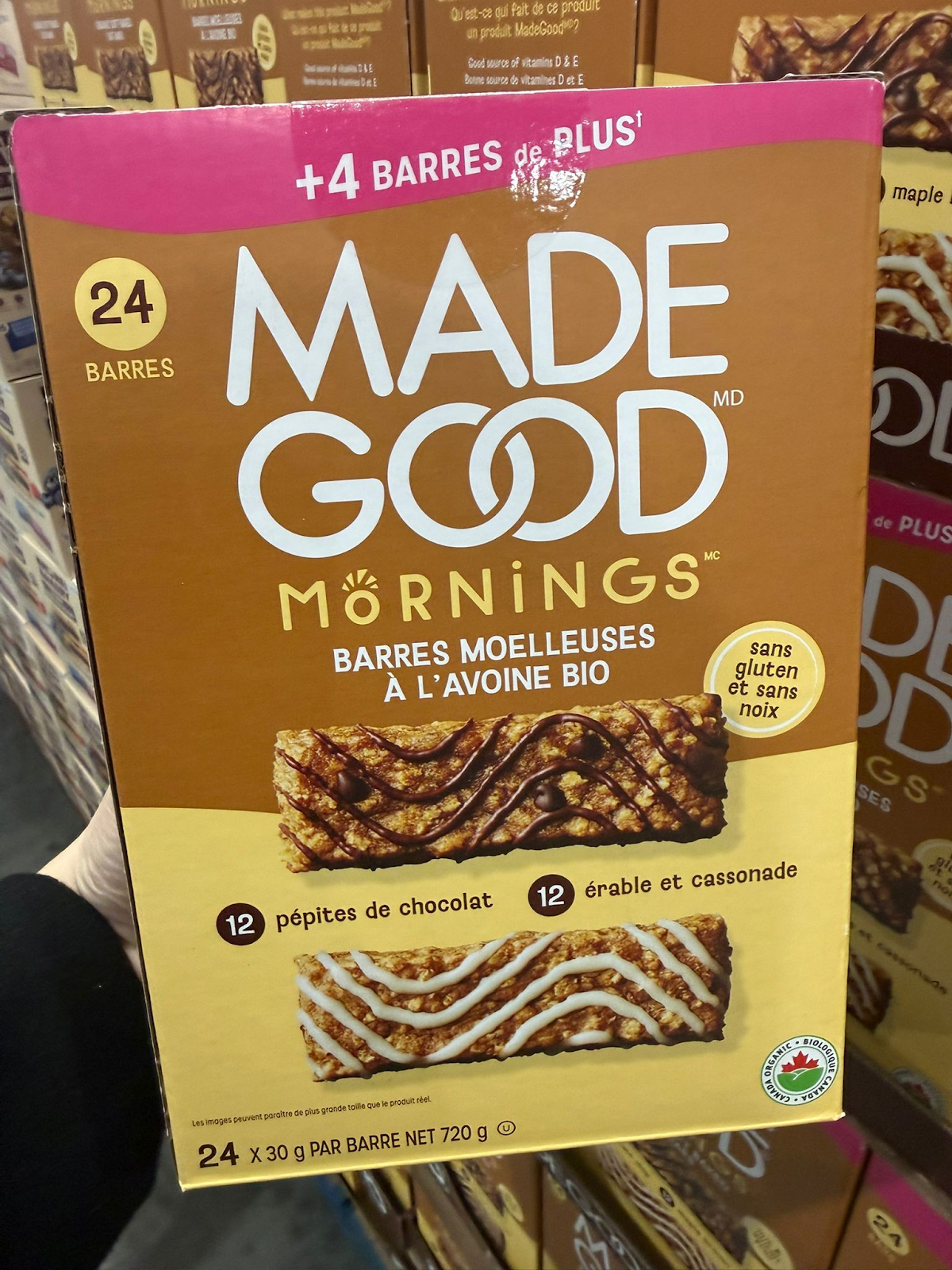 VV108 加拿大Costco MADE GOOD 能量棒30GX24條(12條朱古力味+12條紅糖味) EXP:2026.12