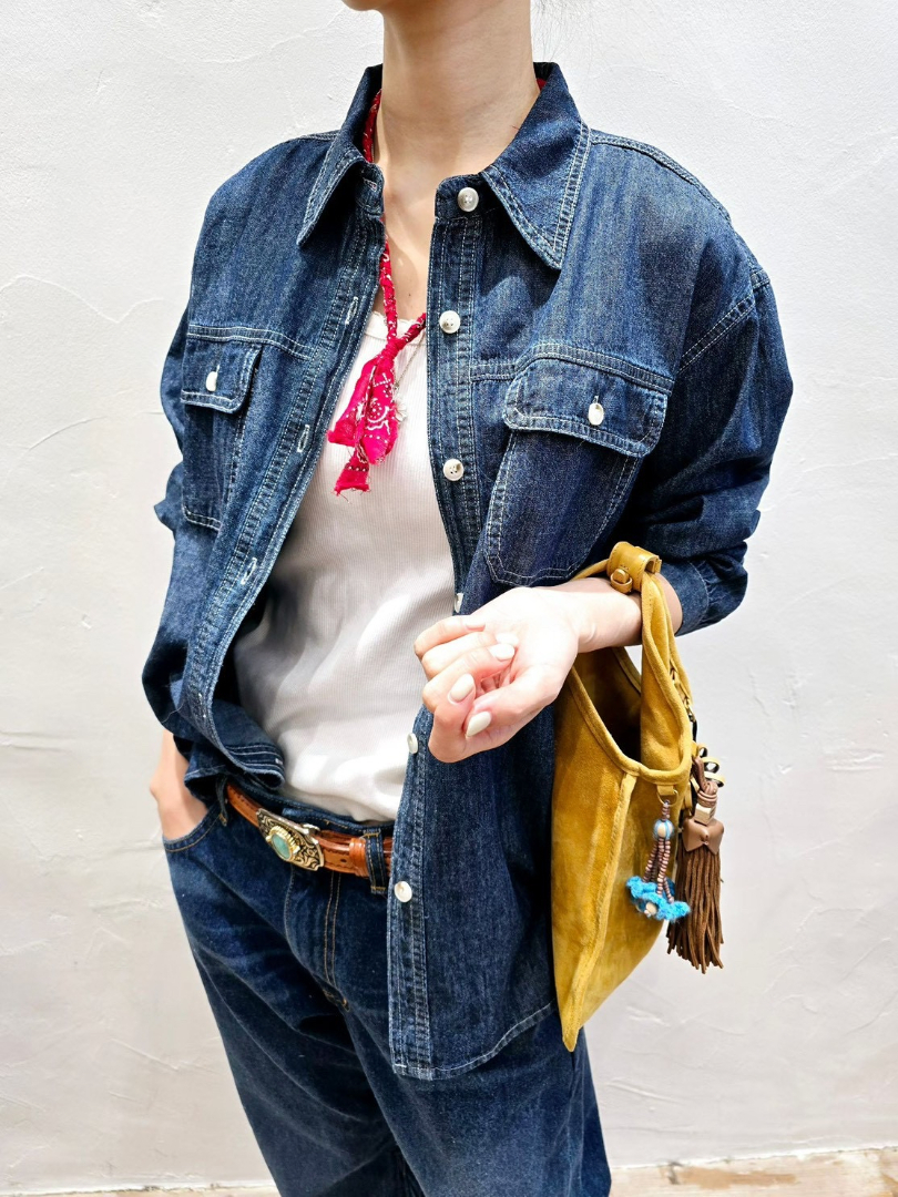 正韓帥氣丹寧襯衫｜牛仔襯衫外套兩穿