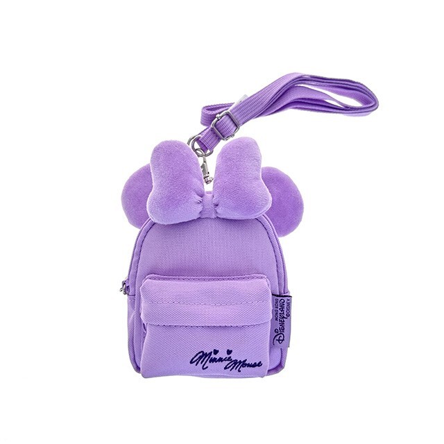 米妮 Minnie 立體耳朵 蝴蝶結 迷你後背包造型 紫色 零錢包 掛包 小包 -香港迪士尼樂園