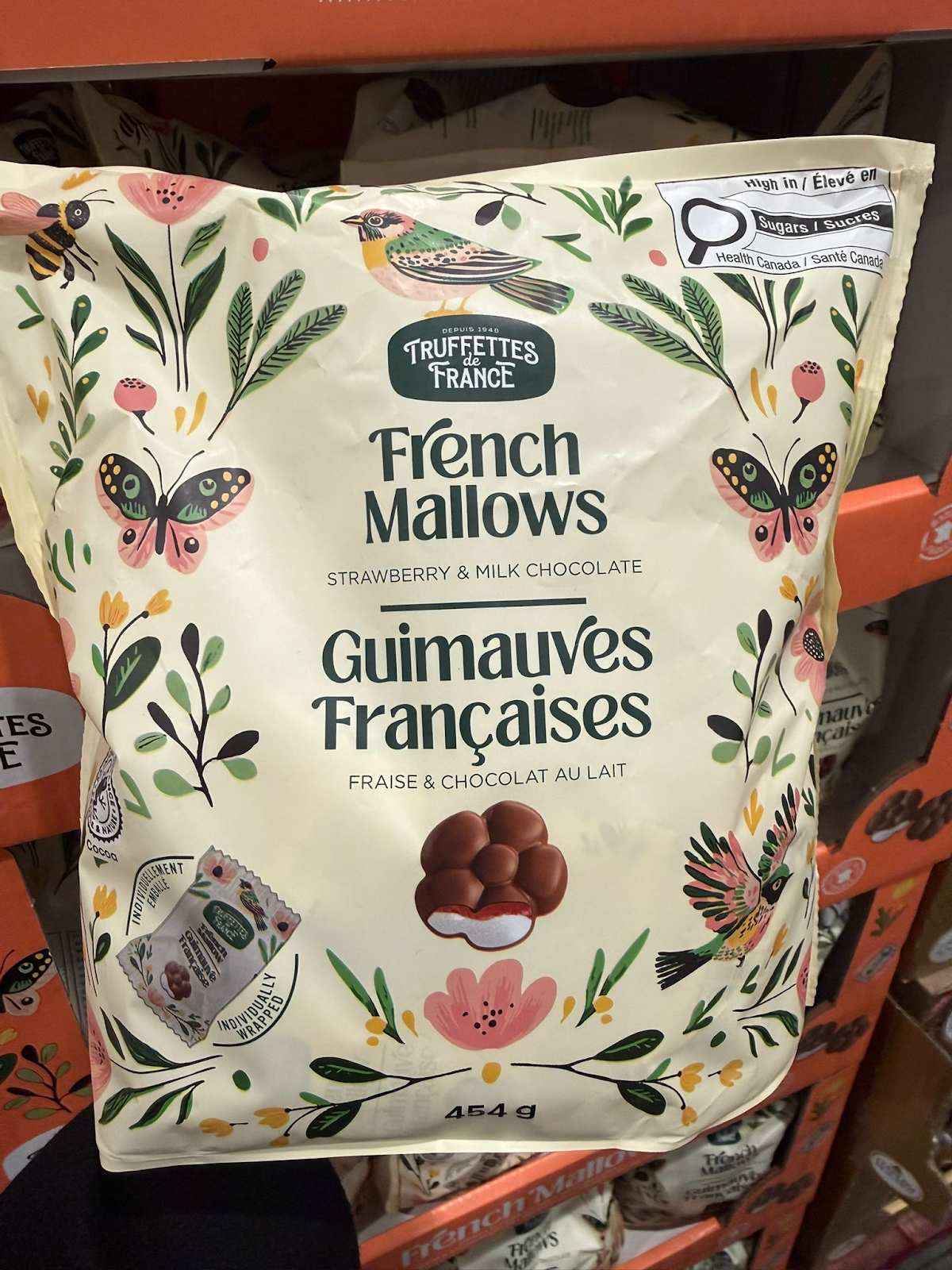 VV118 加拿大Costco TRUFFETTES DE FRANCE 花花朱古力棉花糖454G EXP:2027.02