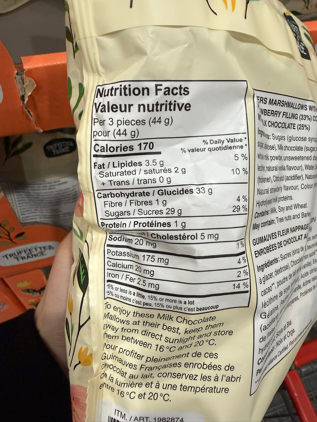 VV118 加拿大Costco TRUFFETTES DE FRANCE 花花朱古力棉花糖454G EXP:2027.02