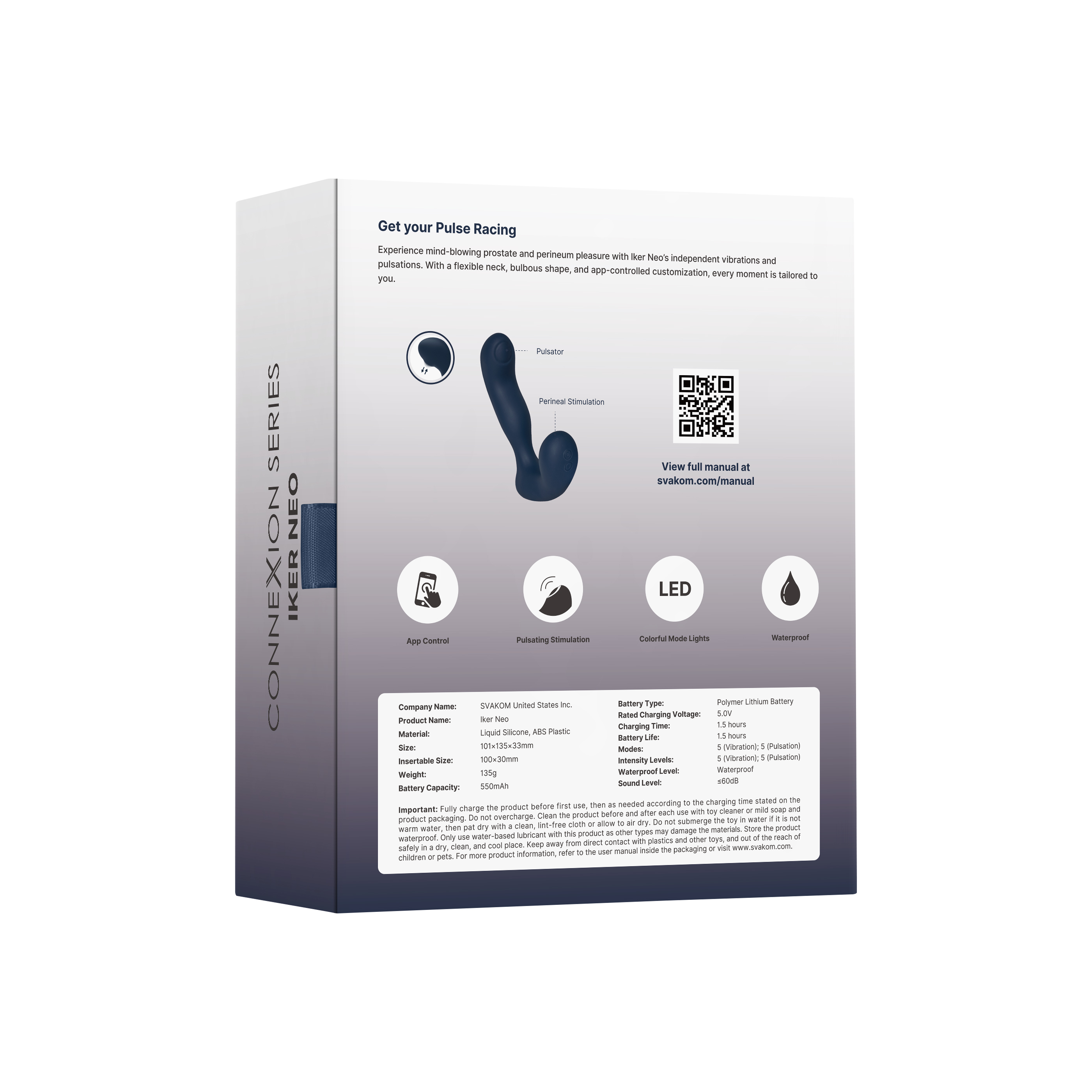 SVAKOM - Iker Neo 智能遠程 震動+拍打前列腺按摩器 - 深藍色