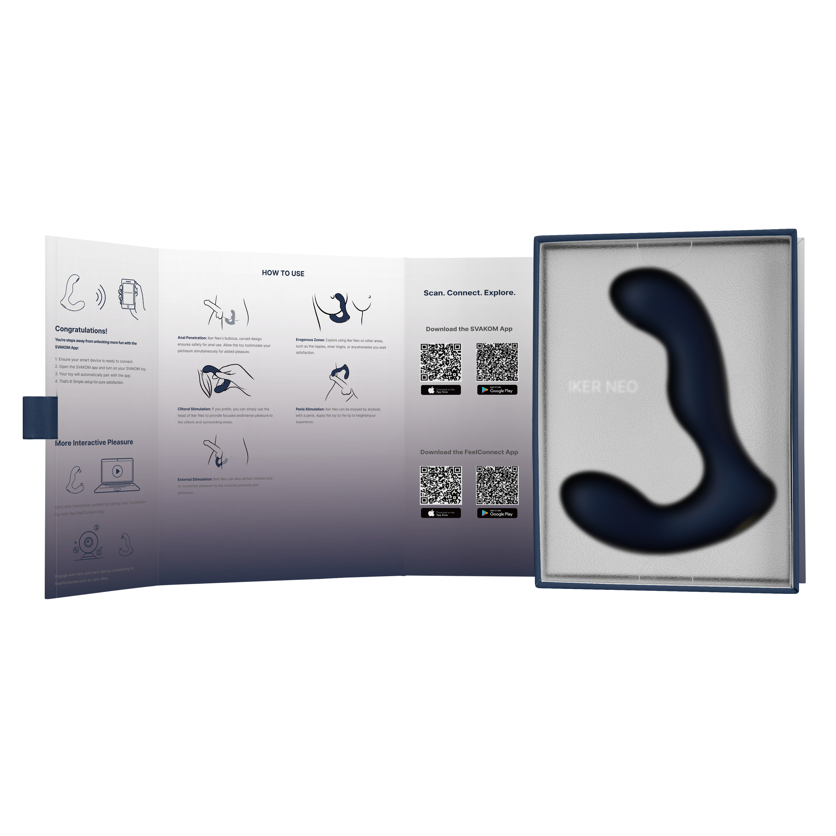 SVAKOM - Iker Neo 智能遠程 震動+拍打前列腺按摩器 - 深藍色