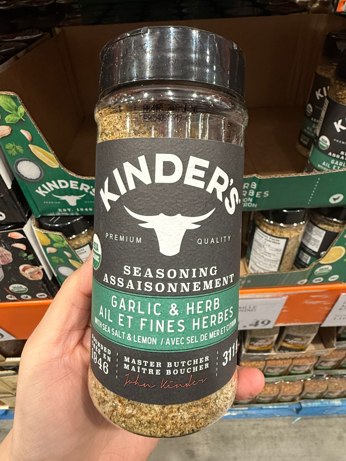 VV126 加拿大Costco KINDER 牛扒蒜鹽311G EXP:2028.07