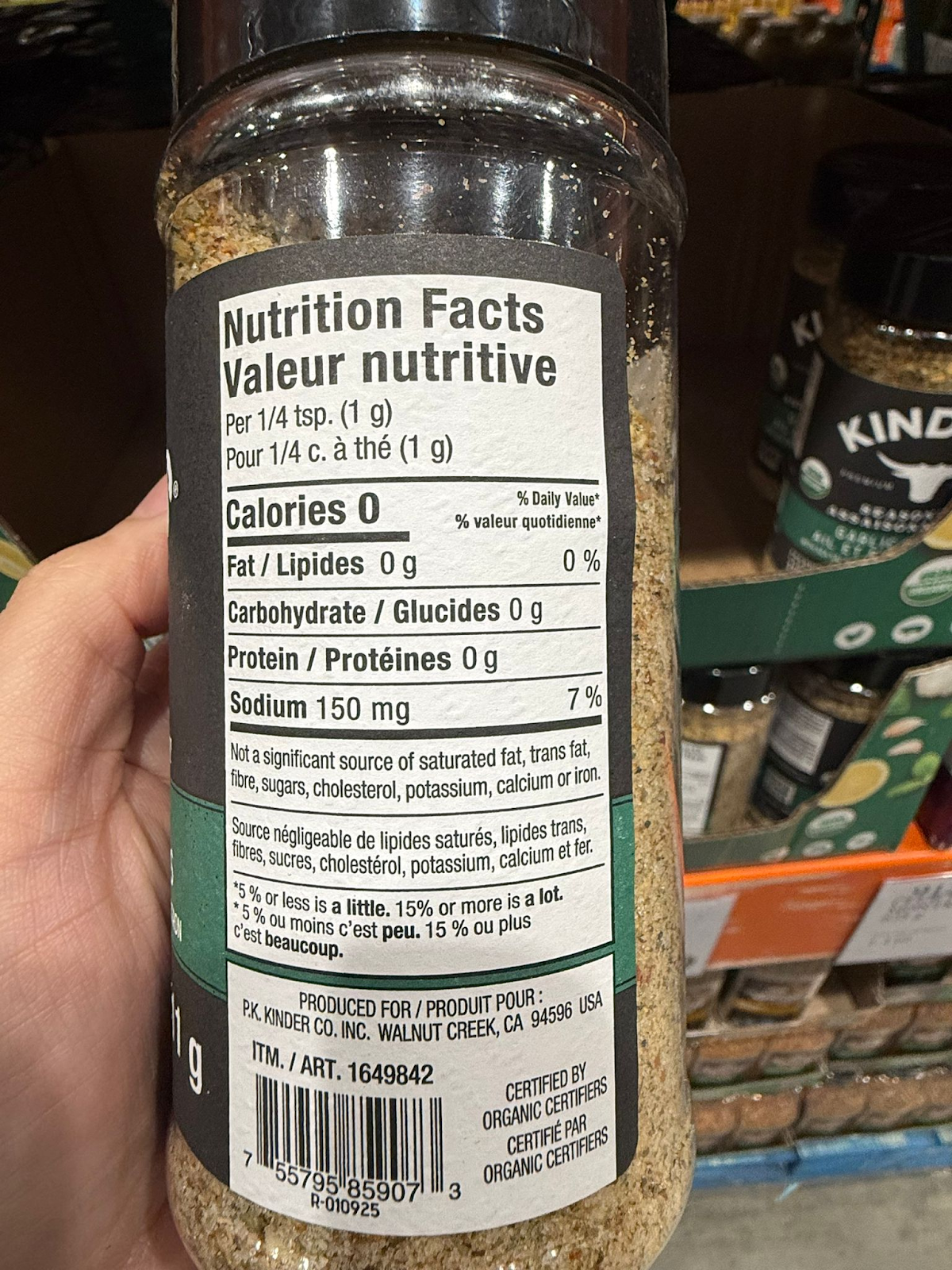 VV126 加拿大Costco KINDER 牛扒蒜鹽311G EXP:2028.07