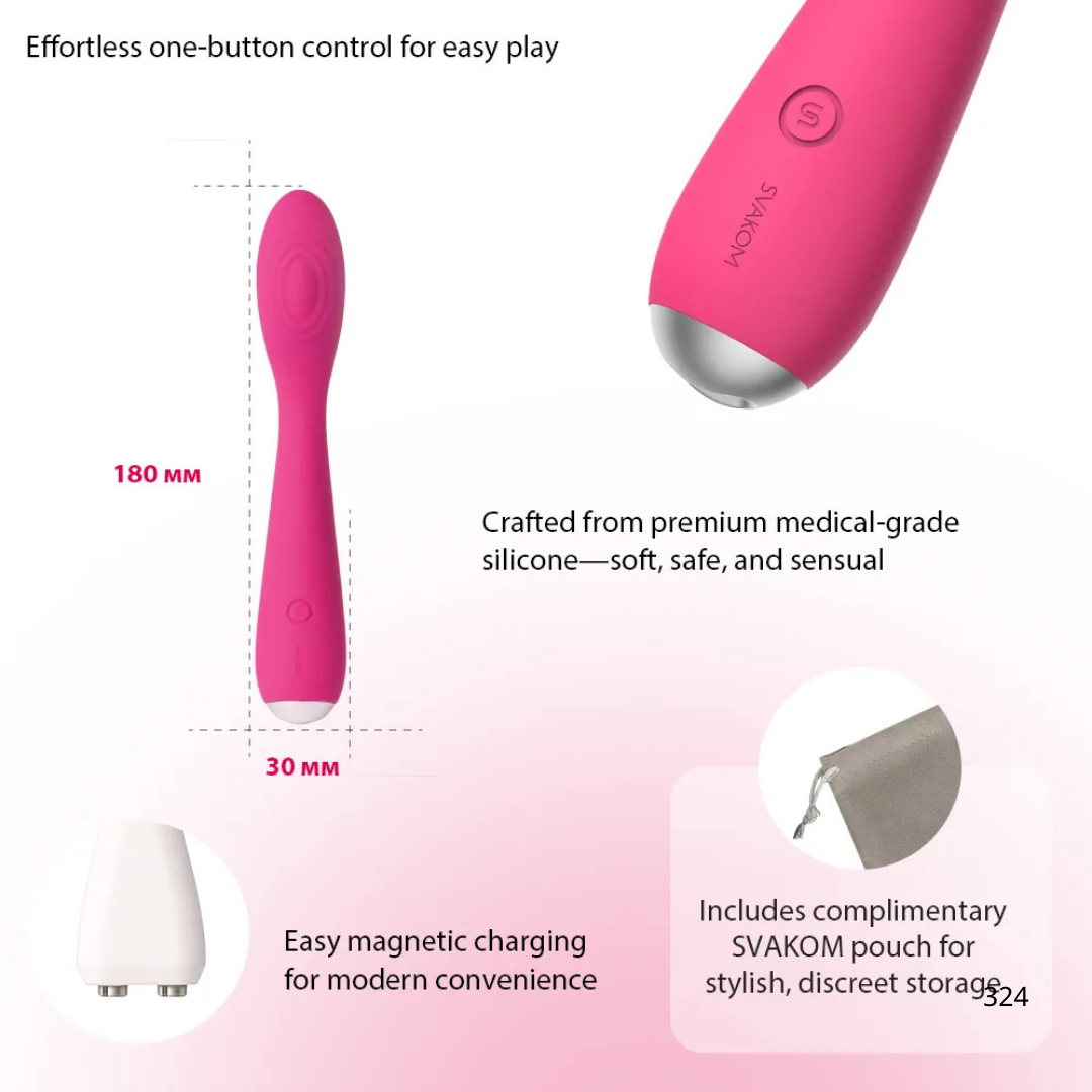 Svakom Iris 柔軟可彎曲G點震動器 粉紅色
