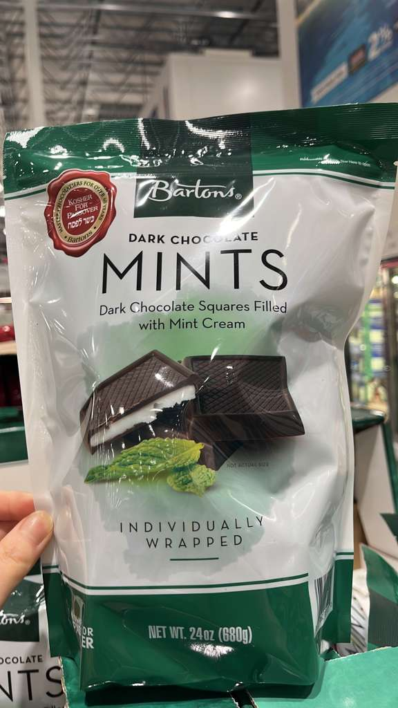 VV142 美國COSTCO BARLON'S 薄荷黑朱古力680G EXP:2027.02