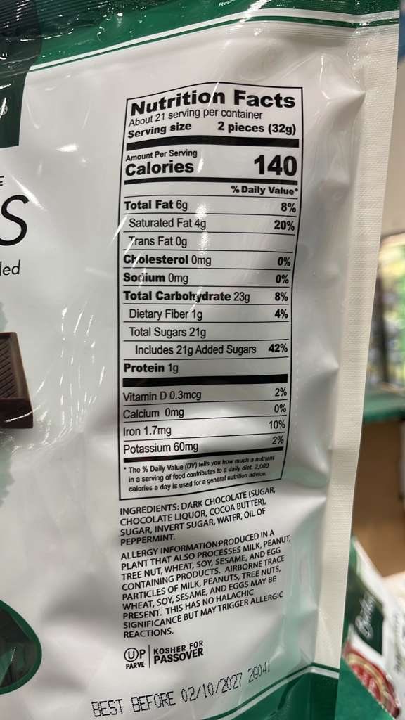 VV142 美國COSTCO BARLON'S 薄荷黑朱古力680G EXP:2027.02