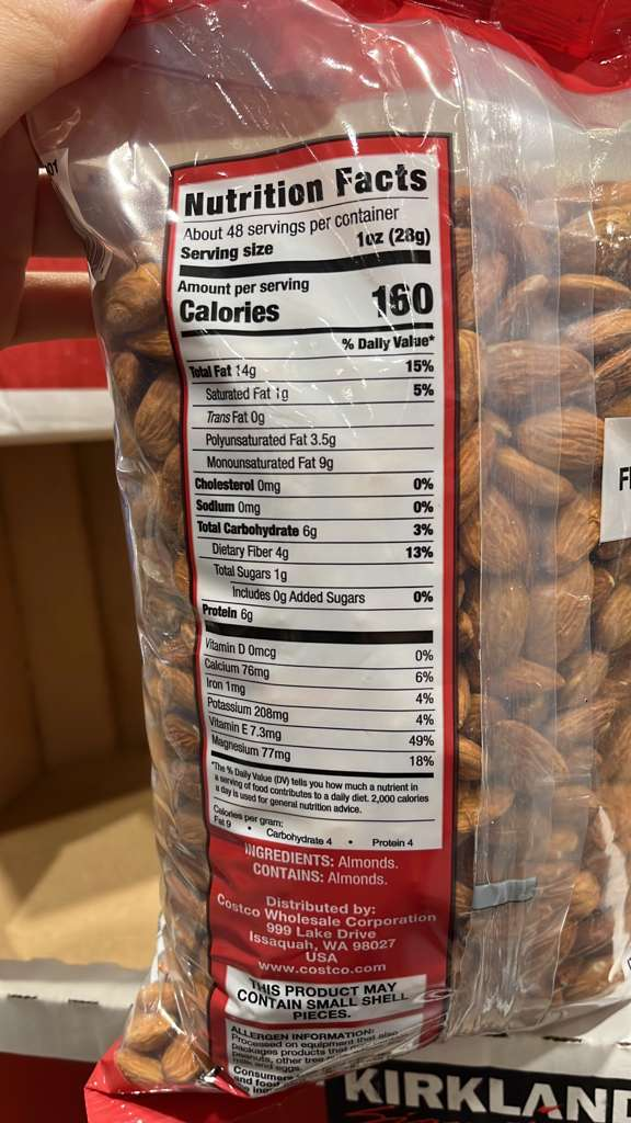 VV145 美國COSTCO KIRKLAND 杏仁3LBS EXP:2027.01