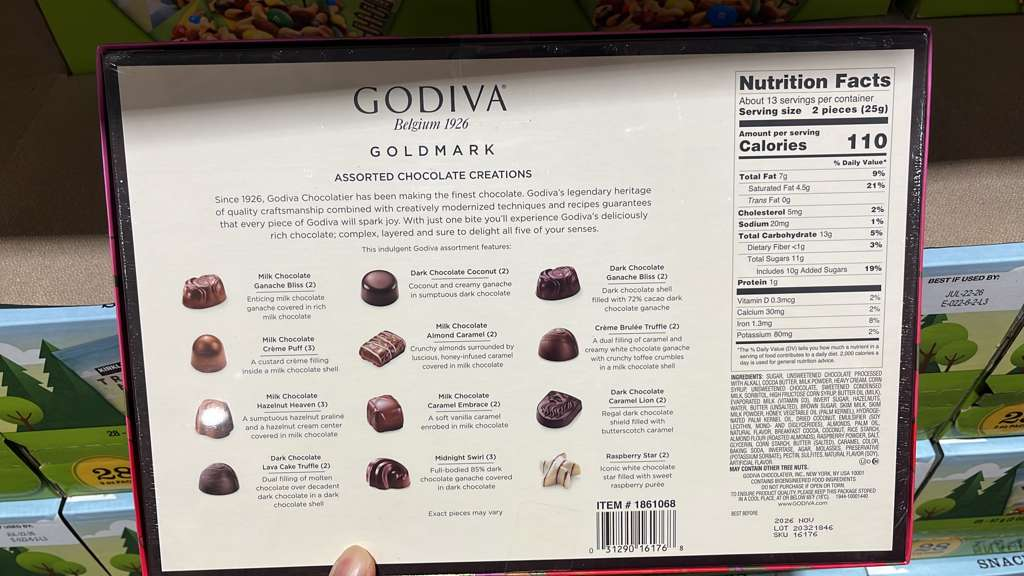 VV163 美國COSTCO GODIVA 雜錦朱古力320G EXP:2026.11